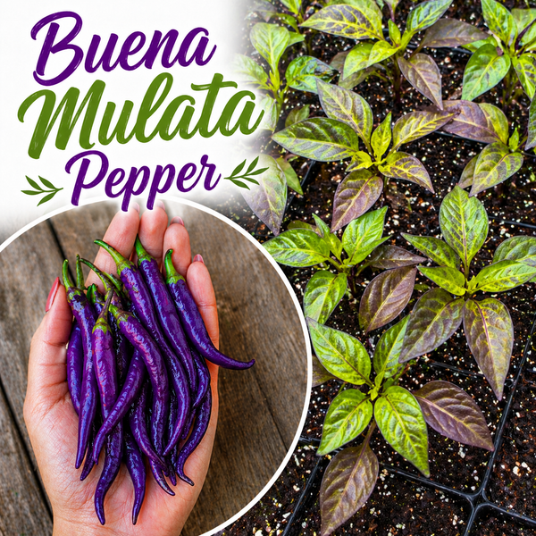 Buena Malata Purple Pepper Live Starter Plant - 2.5" pot