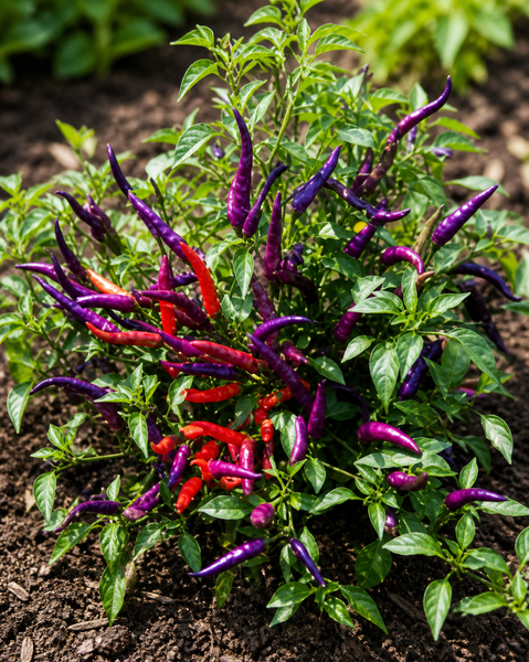 Purple Hot Thai Chili Pepper Starter Plants - 4 Seedlings